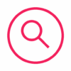 The Self-Help Journaling website icon features a drawing of a magnifying glass within a circle.